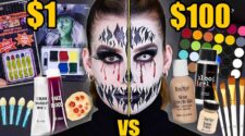 $1 Vs $100 Halloween Makeup! (Cheap Vs Expensive)